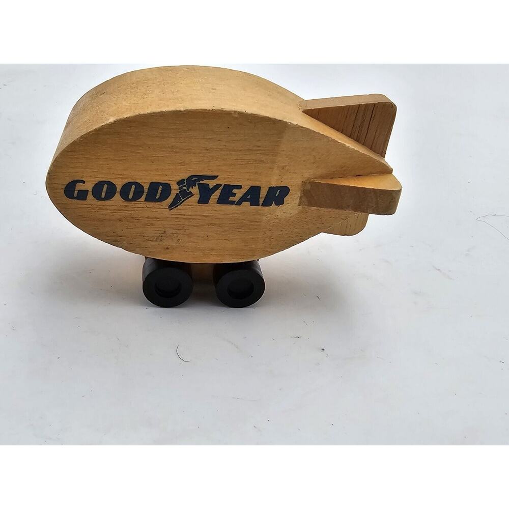 Vintage 1972 Wooden Goodyear Blimp Toy Mattel Inc EUC